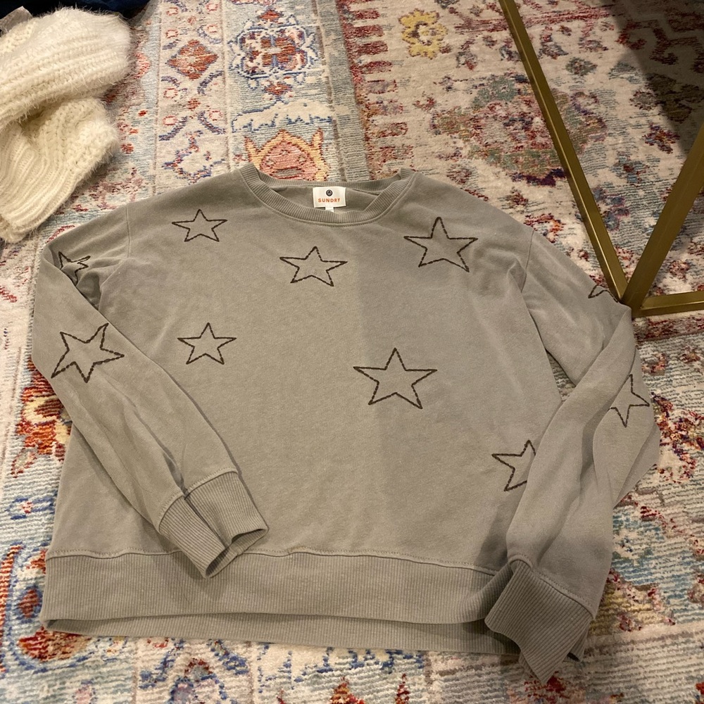 sundry green star sweater